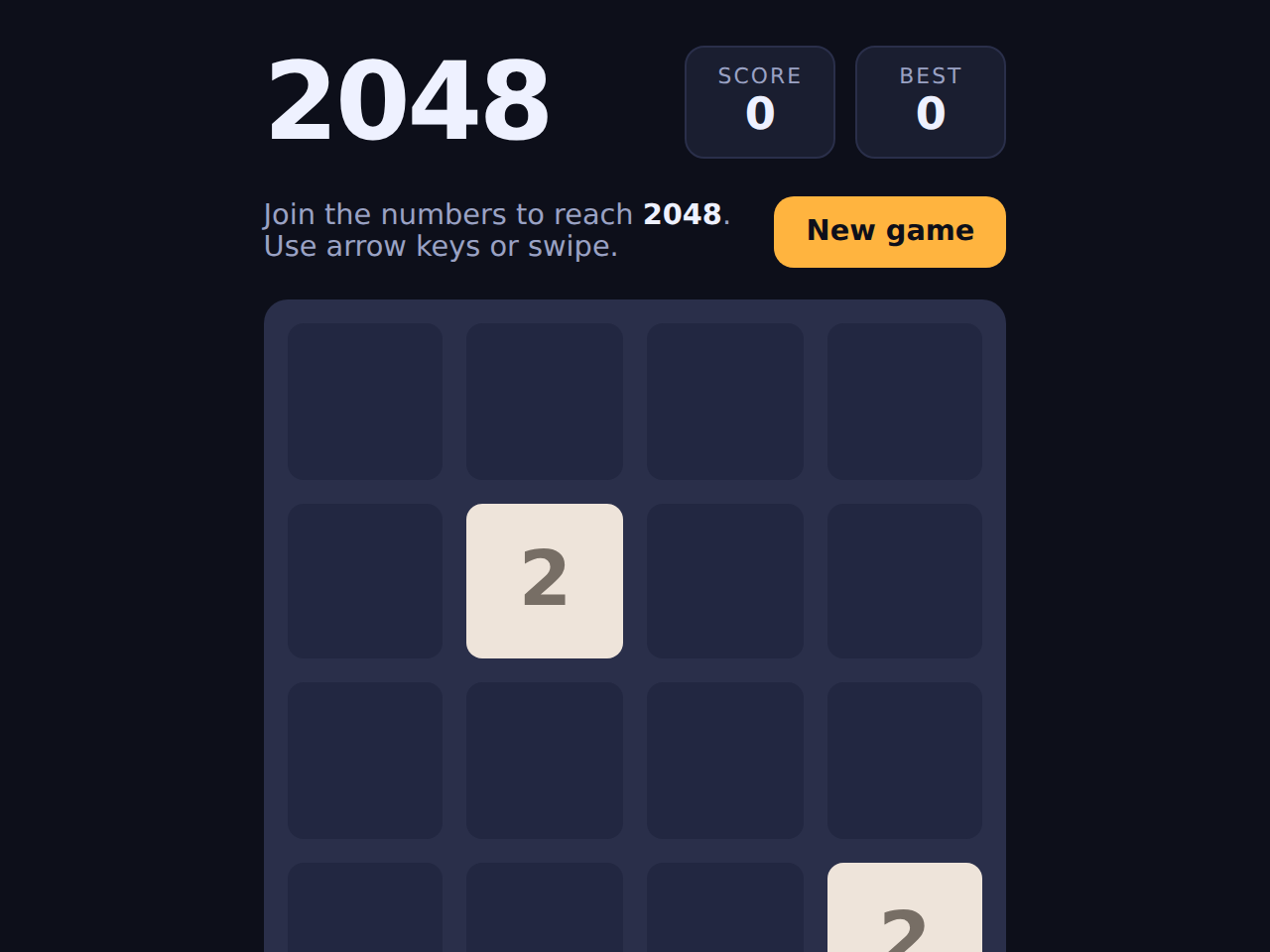 2048 game screenshot