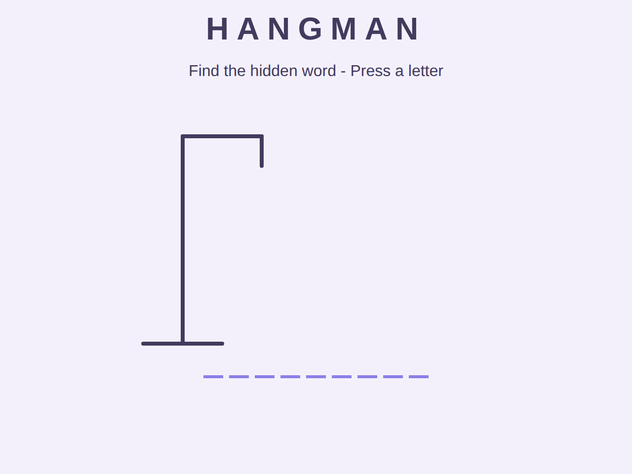 Hangman game screenshot