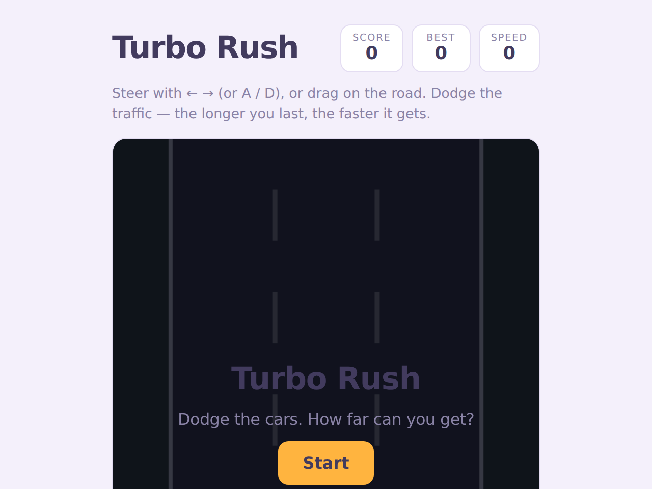 Turbo Rush game screenshot